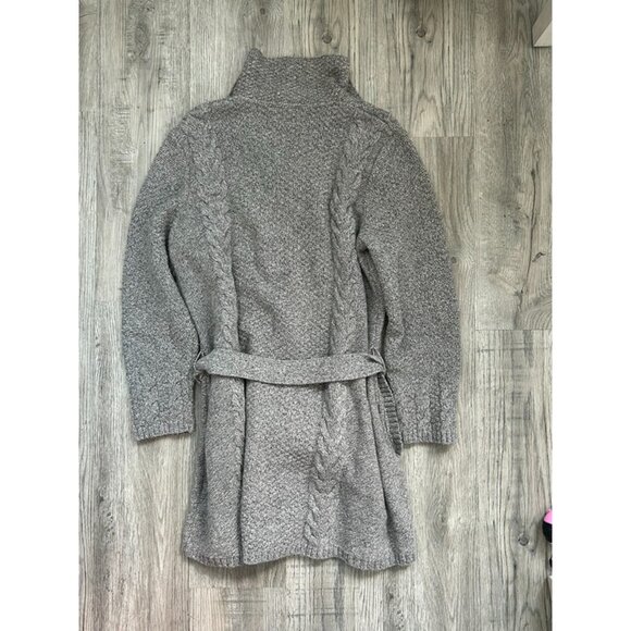 Pendleton Womens Gray Knit Lambswool Belted Double Breasted Sweater Size 1X - Picture 5 of 11